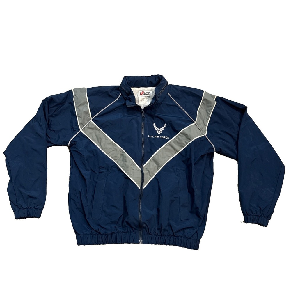 Skilcraft U.S Air Force Training PTU Jacket Adult Extra Small Blue Windbreaker